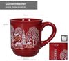 MamboCat Tasse 6er Set Glühweinbecher in dunkelrot Weihnachtslandschaft 0,2L geeicht, Porzellan, Weihnachtsgeschirr, Weihnachten, Weihnachtsmarkt, Punsch Bild 5
