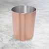mDesign Mülleimer Abfalleimer Papierkorb Rund 6,4L Bad Metall Roségold Bild 2