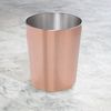 mDesign Mülleimer Abfalleimer Papierkorb Rund 6,4L Bad Metall Roségold Bild 3