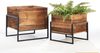 Kobolo Blumentopf Übertopf Pflanztopf - Holz und Metall schwarz Gr1 Bild 2