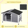 PawHut Hundehütte aus Holz, mit abnehmbarem Boden, Outdoor, Grau, BxTxH: 109x79x72 cm Bild 5