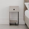 Dmora Nachttisch Quilla 32 x 30 x 61 cm Grau 1 Schublade, 2 Ablagen Bild 4