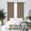 Deconovo Blickdichte Gardinen Kälteschutz Ösenvorhang Blickdicht Vorhang Verdunkelung, 160x132 cm(HöhexBreite), Taupe, 2er Set Bild 4