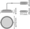 Ledvance EINBAUDOWNL. 25W 3000K 2250LM (DOWNLIGHT ALU 200 WT) Bild 3