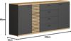 Sideboard Norris in grau und Eiche Evoke 186 cm Bild 3