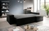 Designer Sofa Denver mit Schlaf- und Klappfunktion Samt Schwarz Links Bild 3