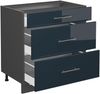 Küchenunterschrank Fame-Line Dunkelblau Hochglanz 80 cm mit 3 Schubladen, ohne Arbeitsplatte Vicco Bild 5