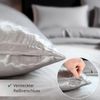 Cozyor Bettwäsche Satin glänzend 135x200, 155x200, 155x220, 200x200cm mit Reißverschluss, Satin, hellgrau Moonlight, 3 teilig, glänzend Satin, Bettbezug + Kissenbezug 40x80, besonders weich Bild 3