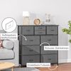 HOMCOM Kommode 10 Schubladen mit klappbaren Schubladen und Stahlrahmen (Aufbewahrungsschrank, 1 St, Stoffschublade), für Wohnzimmer, Schwarz Bild 5