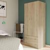 Muebles Pitarch | Schlafzimmerschrank 2 Türen 2 Schubladen, Cambrian-Eiche, 180 x 74 x 50 cm (Höhe x Breite x Tiefe), Modernes Beistellmöbel, Tibet Kollektion Bild 2