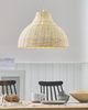 'Millian' Hängeleuchte Hellbraun/ heller Holzfarbton aus Rattan/Metall Halbkugel für Wohn- Schlaf- und Esszimmer Boho Stil Bild 2