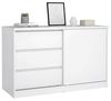 Dmora - Kommode Nathalie, Wohnzimmerbuffet, Wohnzimmer-Sideboard, Moderne Küchen-Speisekammer, 119x50 h76 cm, Weiß Bild 3