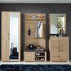 Garderobe GO 5-tlg Garderobenschrank Paneel Bank Schuhschrank Spiegel Eiche Sonoma Bild 2