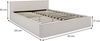 IDIMEX Polsterbett PESARO, Doppelbett 140x200 cm mit Lattenrost Kopfteil Leinen Optik Hellgrau Bild 2