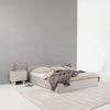IDIMEX Polsterbett PESARO, Doppelbett 140x200 cm mit Lattenrost Kopfteil Leinen Optik Hellgrau Bild 4