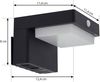 Lindby Außen-Wandleuchte Eleazar, LED, Metall, Schwarz warmweiß IP44mit Bewegungsmelder, 1x4,5 W LED, warmweiß Bild 5