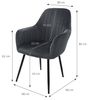 ML-DESIGN Stuhl Esszimmerstuhl mit Rücken- und Armlehnen Samt/Kunstleder Bezug (4 St), Ergonomische Stuhl Grau Küchenstuhl Wohzimmerstuhl Polsterstuhl Bild 3