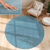Paco Home Waschbarer Teppich Wohnzimmer Schlafzimmer Kurzflor rutschfest Flauschig Weich Moderne Einfarbige Muster, Grösse:200 cm Rund, Farbe:Türkis Bild 1