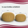 casamia Pouf Ø 55 o. 45 cm Sitzpouf Strickhocker Sitzpouf Bodenkissen nachhaltig Grobstrick Optik Größe ø 45 cm, Farbe gelb Bild 4