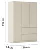 rauch Drehtürenschrank Kleiderschrank Schrank Garderobe COSTA in den Breiten 91/136/181 cm (in 3 Ausstattungen BASIC/CLASSIC/PREMIUM) viel Platz, grifflose Front und Push-to-Open Funktion MADE IN GERMANY Bild 3