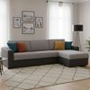 Talamo Italia - Schlafsofa mit Halbinsel Alicya, Sofa mit umkehrbarer Aufbewahrungshalbinsel, Standardarmlehnen, 100 % Made in Italy, 280 x 95 x 90 cm, Grau und Anthrazit Bild 1