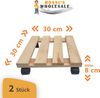2x Rolluntersetzer eckig Pflanzenroller 30x30 cm - max. 120 kg Traglast - aus Buchenholz - Stabil & robust - Für Pflanztöpfe, Möbel & schwere Gegenstände Bild 5