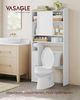 Vasagle Toilettenregal mit Schiebetür, Holzwerkstoff weiß, 25 x 83 x 170 cm Bild 2