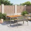 vidaXL 3-tlg. Garten-Essgruppe mit Kissen Grau Poly Rattan 3213575 Bild 2
