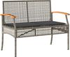 vidaXL 3-tlg. Garten-Essgruppe mit Kissen Grau Poly Rattan 3213575 Bild 4