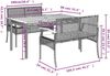 vidaXL 3-tlg. Garten-Essgruppe mit Kissen Grau Poly Rattan 3213575 Bild 3