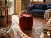 Pouf SELBY Samtstoff Dunkelrot Bild 2