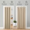 tinycurtains Türvorhang mit Stange weiß 55-90 cm ohne Bohren, Thermo Vorhang Tür, Ösen, abdunkelnd, Polyester, beige Driftwood, Türgardine mit Klemmstange Raumtrenner verdunkelnd Bild 3