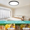 LED Deckenleuchte Flach Rund Deckenlampe - 18W Weiß Wohnzimmerlampe 4000K 1600LM IP44 Modern, Led Deckenlampe Schwarz Schlafzimmer Lampe Badlampe Decke für Keller Flur Küchen Balkon Treppe Ultra Dünn Bild 4