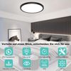 LED Deckenleuchte Flach Rund Deckenlampe - 18W Weiß Wohnzimmerlampe 4000K 1600LM IP44 Modern, Led Deckenlampe Schwarz Schlafzimmer Lampe Badlampe Decke für Keller Flur Küchen Balkon Treppe Ultra Dünn Bild 2