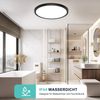 LED Deckenleuchte Flach Rund Deckenlampe - 18W Weiß Wohnzimmerlampe 4000K 1600LM IP44 Modern, Led Deckenlampe Schwarz Schlafzimmer Lampe Badlampe Decke für Keller Flur Küchen Balkon Treppe Ultra Dünn Bild 5