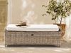 Beliani 'SUSUA' Garten Ottomane, Rattan natur / cremeweiß, 140 x 47 x 49 cm Bild 2
