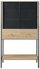Beistellschrank Tysnes 140x80x40 cm Schwarz/Eiche [en. casa] Bild 5