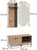Garderobe Amber Eiche Wotan 43 x 110 cm 3 Teile Vicco Bild 2