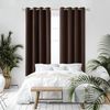 Deconovo Blickdichte Gardinen Vorhang Blickdicht Ösenvorhang gegen Kälteschutz, 260x140 cm(HöhexBreite), Dunkelbraun, 2er Set Bild 5
