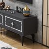 Hanah Home Stylish TV Stand, Anthracite & Silver, 120 x 49 x 29.6 cm | 100% Melamine Coated Particle Board, 18 mm Thick | Modern Design for Living Room & Entertainment Spaces Bild 5