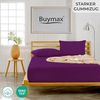 Buymax® Topper Spannbettlaken 160x200 cm Spannbetttuch 100% Baumwolle Jersey für Matratzentopper bis 12 cm Matratzenhöhe Bettlaken für Boxspringbett Topper, Aubergine Bild 2