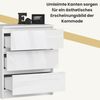 Kommode K60 mit 3 Schubladen | für das Wohnzimmer Schlafzimmer Schrank Büro Arbeitszimmer | Modernes Funktionales Design | B60 x H77 x T40 cm, Gewicht 25 kgWeiß/Weiß Glänzend Bild 3