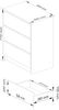 Kommode K60 mit 3 Schubladen | für das Wohnzimmer Schlafzimmer Schrank Büro Arbeitszimmer | Modernes Funktionales Design | B60 x H77 x T40 cm, Gewicht 25 kgWeiß/Weiß Glänzend Bild 2