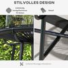 Outsunny Beistelltisch Kaffeetisch mit Glastischplatte (Ratten Beistelltisch, 1-St, Runder Gartentisch), Schwarz, Φ50 x 50 cm Bild 5