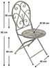 DanDiBo Gartenstuhl Metall Grau Weiß 96127 Metallstuhl Stuhl Garten Vintage Eisen Nostalgie Eisenstuhl Antik Bild 2