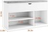 GarveeHome Schuhbank Mit Gepolstert Sitzfläche, Sitzbank Mit Stauraum, 3 Offene Fächer, 150 kg Belastbar, Flurbank Mit Aufklappbarer Aufbewahrungsbox Für Flur, Diele 100 x 30 x 57 cm Bild 3