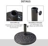 Outsunny Schirmhalter Sonnenschirmständer 14kg rund 38/48mm, für Stöcke bis Ø 48 mm, Sonnenschirmfuß, 1 tlg, Schirmständer Bild 4