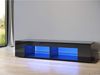 SONNI TV Schrank Lowboard mit LED-Beleuchtung(12 Farben können eingestellt Werden) Fernsehtisch Fernsehschrank Glasböden Schwarz 135 x 39 x 30 cm Bild 3