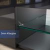 SONNI TV Schrank Lowboard mit LED-Beleuchtung(12 Farben können eingestellt Werden) Fernsehtisch Fernsehschrank Glasböden Schwarz 135 x 39 x 30 cm Bild 5