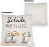 speecheese Dekokissen Schade, dass du gehst Papageitaucher Kissen Abschied Kollege Bild 3